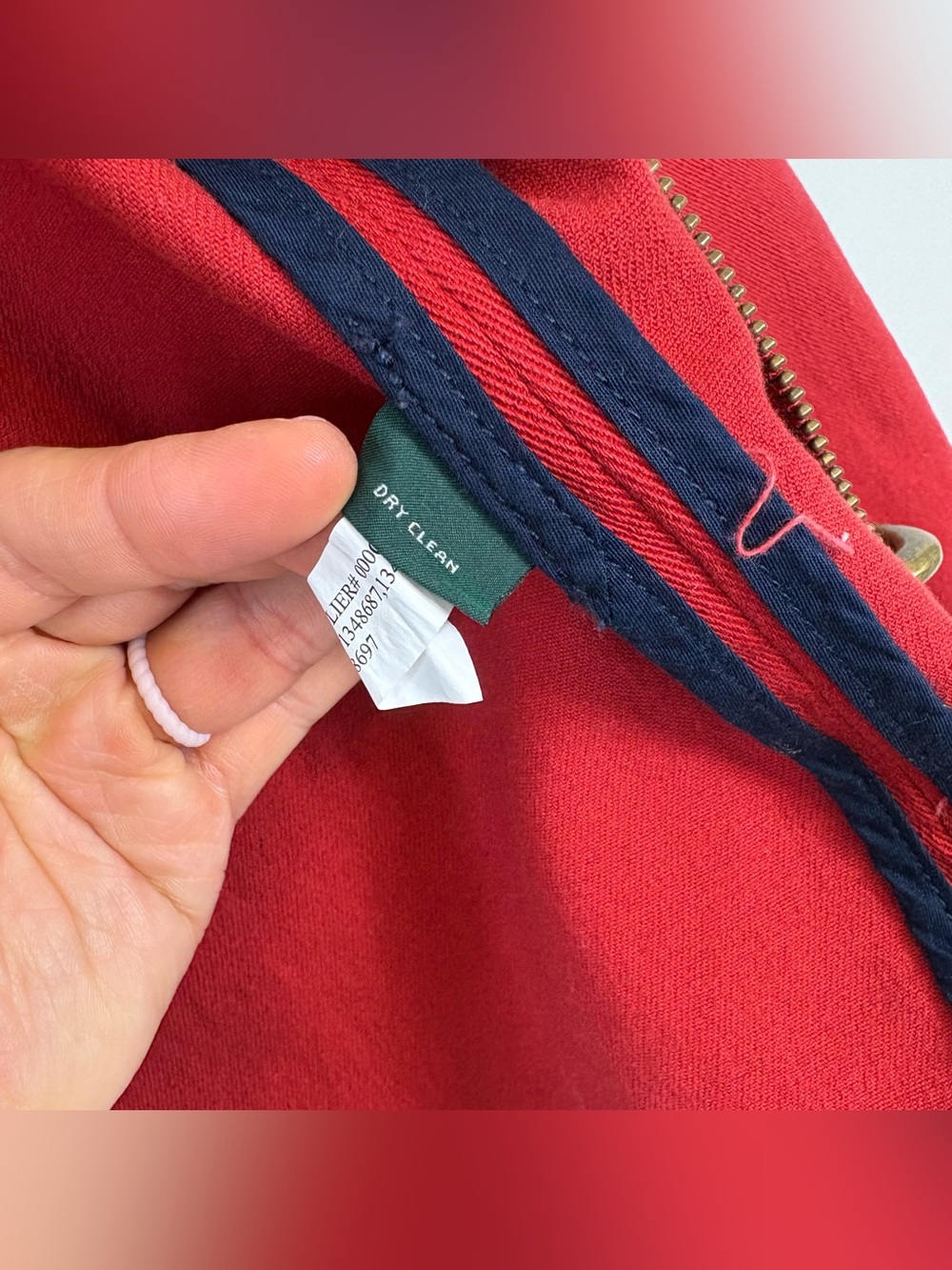 Ralph Lauren Vintage LRL Lauren Jean Co Red Fireman Jacket Sz Petite M - Picture 14 of 15